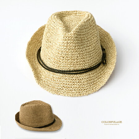 紳士帽 夏日渡假氣氛藤編帽 出門必備好搭配單品 遮陽防曬透氣舒適 柒彩年代【NH229】造型帽