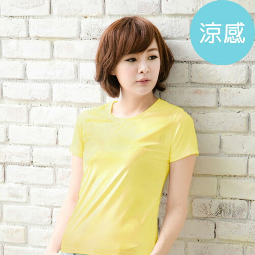 ROUAN柔安 台灣製冰涼衣-短袖圓領T恤(黃)(MA0189Y)