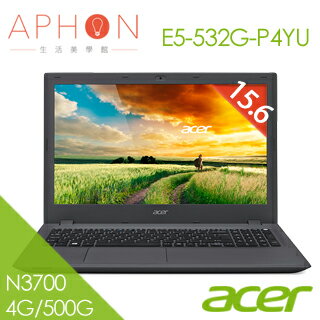 【Aphon生活美學館】acer E5-532G-P4YU 15.6吋 Win10 筆電(N3700/4G/500G/2G獨顯)-送acer馬克對杯