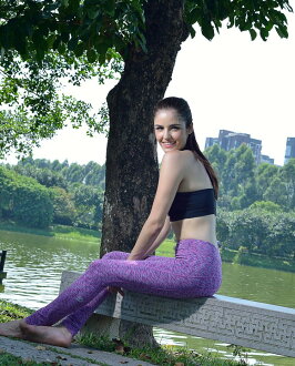 TH3 YOGA purple體操健身長褲 運動褲 高溫瑜伽長褲吸濕排汗