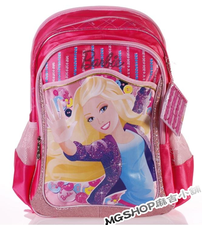 正版Disney 迪士尼芭比公主 小學生書包 健康護脊後背包BB0157-桃紅色款/單售