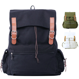 韓版時尚 帆布後背包 書包 旅行包 男女通用 大容量(3色/單售)