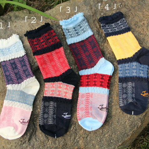日韓系 民族風森林系全棉襪子女襪堆堆襪中筒襪-4色/單售
