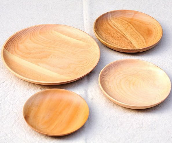 日式 木質小碟子 木盤 小圓盤-20cm雲杉木盤