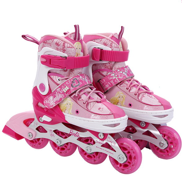 迪士尼可調兒童溜冰鞋 直排輪 全套裝組 芭比款