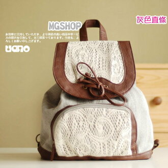日本uano新品 提花棉布蕾絲小款女士雙肩包後背包-4款/單售