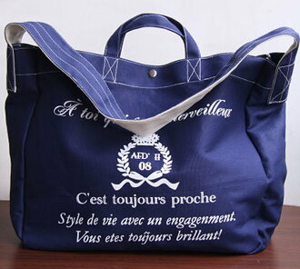 日本HEMINGS新款 純棉帆布肩揹包 媽媽包 購物包/2色單售