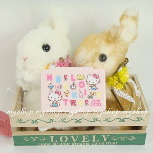 日本原裝 Hello Kitty凱蒂貓淺粉色 隨身鏡/飾品盒(日本製)