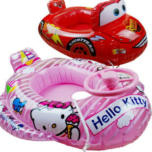 Disney 迪士尼 兒童車型坐圈 游泳圈 充氣船(凱蒂貓/CARS)單售