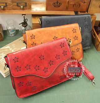 日系 春季鏤空刻花款單肩包斜背包-3色/單售