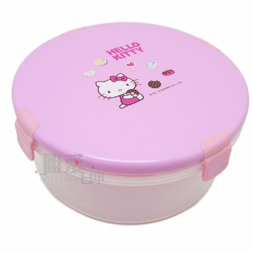 【真愛日本】12070500003 圓形保鮮盒-粉S 三麗鷗 Hello Kitty 凱蒂貓 野餐盒 食品保鮮盒