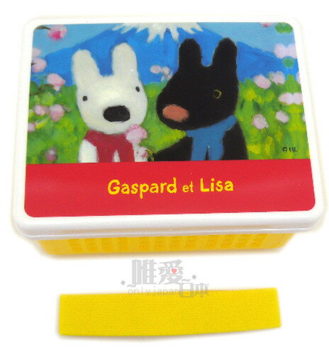 *~Gaspard et Lisa博物館~*D0112600113麗莎&賈斯伯黑白狗可收納三明治盒-富士山 餐盒收納盒日本製