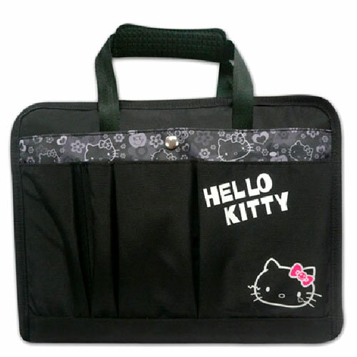 ＜KT生活館＞C11010500003 三麗鷗 Hello kitty 凱蒂貓 精巧EPC防護袋-繽紛黑 電腦包 收納包  