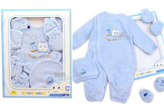 <KT生活館>A11120900012 地裂布曲線兩用裝禮盒三麗鷗新幹線連身兔裝 帽子 手腳套彌月禮盒