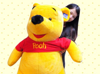【真愛日本】11121300001 坐姿紅衣維尼3L迪士尼 巨無霸 小熊維尼 POOH 超大維尼熊 100公分