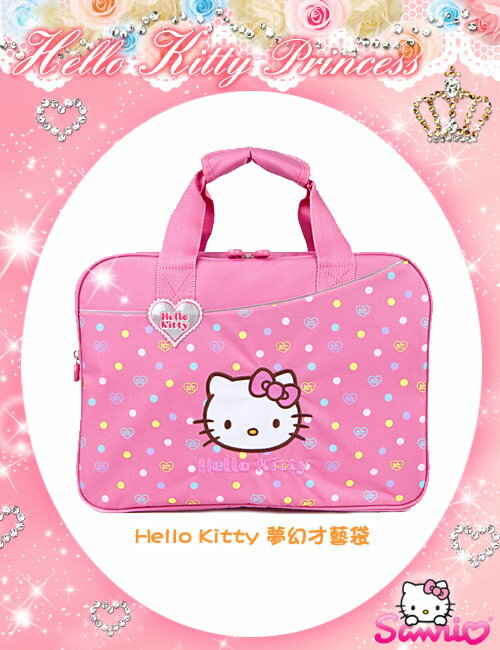 ＜唯愛日本＞12110100036 KT*IM學藝袋-粉 三麗鷗 Hello Kitty 凱蒂貓 補習帶 提袋 手提包