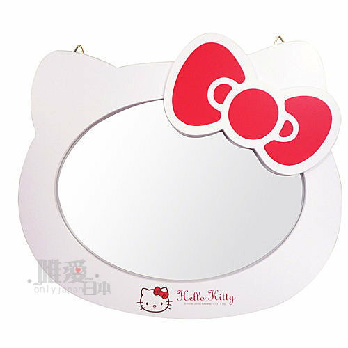 【唯愛日本】10121800009頭型造型鏡 三麗鷗 Hello Kitty 凱蒂貓 化妝鏡 掛鏡 圓鏡 正品