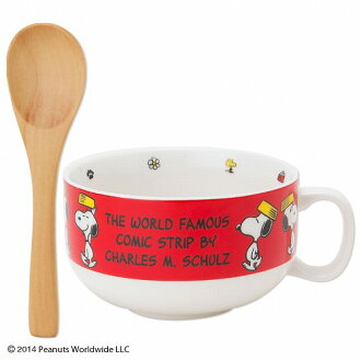 【唯愛日本】14092300005 馬克湯杯附匙-飯盆紅 史奴比 史努比 SNOOPY 茶杯 杯子