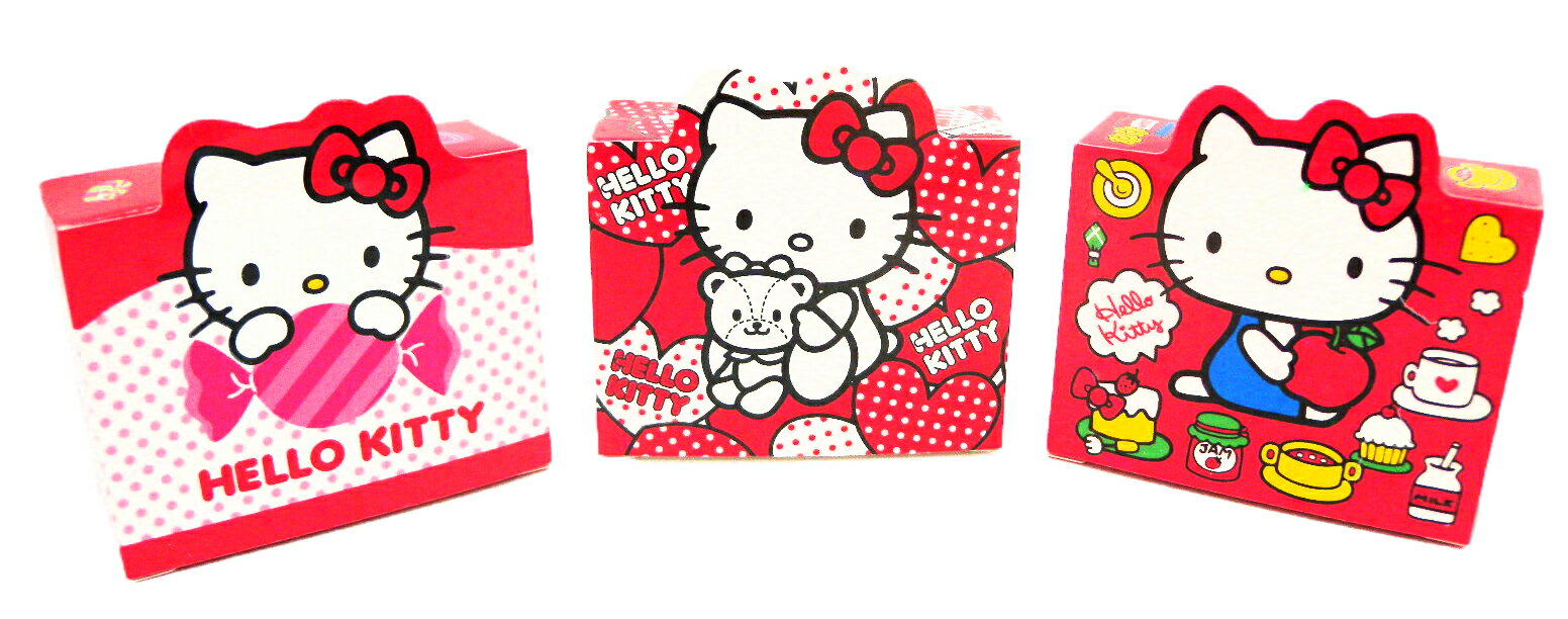 【唯愛日本】15011000007 二代盒裝貼紙-3款 三麗鷗 Hello Kitty 凱蒂貓 文具 隨機出貨 正品