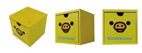 【唯愛日本】15021300007 彩色積木盒-小雞 SAN-X 懶熊 奶妹 奶熊 收納盒 正品