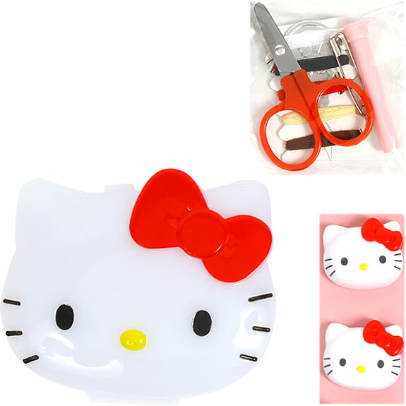 【真愛日本】15042100090 大臉收納盒-針線組紅結 三麗鷗 Hello Kitty 凱蒂貓 居家 裁縫 正品 限量 預購