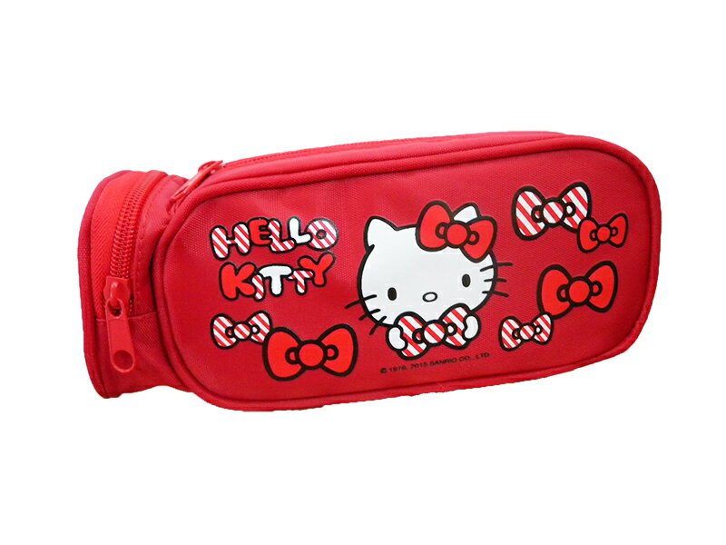 【真愛日本】15053000004 萬用布筆袋-多結紅 三麗鷗 Hello Kitty 凱蒂貓 文具 正品 限量 預購