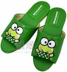 【唯愛日本】室內皮拖-大眼蛙24/25 三麗鷗 Keroppi 大眼蛙 皮皮蛙 防滑拖鞋 拖鞋 皮拖鞋