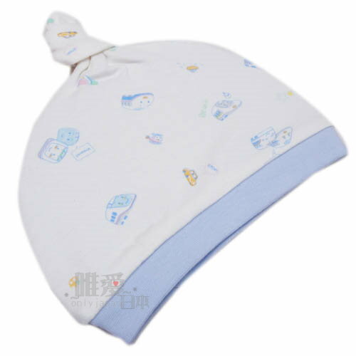 【唯愛日本】 14030600027 雙面印花嬰兒帽-滿版 三麗鷗家 ShinKanSen 藍色新幹線 嬰兒用品