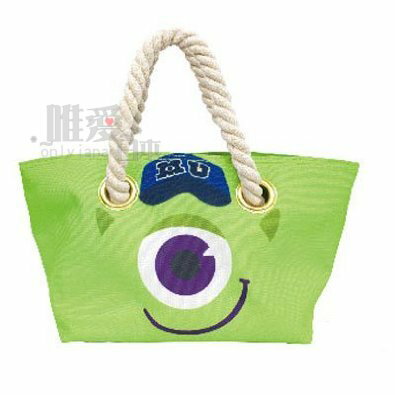 【唯愛日本】14030600064 麻繩帆布保冷提袋綠-大眼 迪士尼 玩具總動員 便當袋 手提包 正品