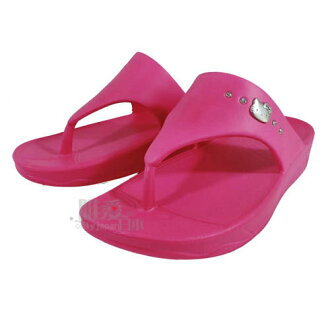 【唯愛日本】童夾腳拖-814673桃17-23 三麗鷗 Hello Kitty 凱蒂貓 兒童拖鞋 海灘鞋 正品