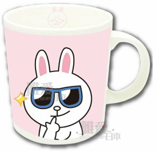 【唯愛日本】14032800033 馬克杯-兔子墨鏡 LINE公仔 饅頭人兔子熊大 咖啡杯 下午茶杯