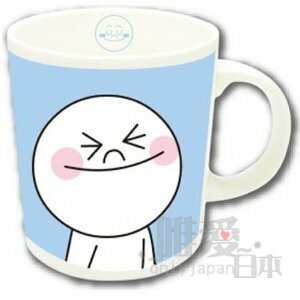 【唯愛日本】14032800034 馬克杯-饅頭人微笑藍 LINE公仔 饅頭人兔子熊大 咖啡杯 下午茶杯