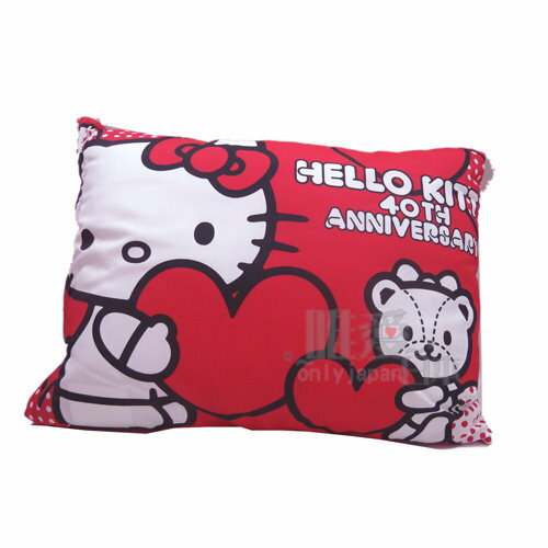 【唯愛日本】14051500007 KT40TH-大圖中枕 三麗鷗 Hello Kitty 凱蒂貓 枕頭 靠枕 正品