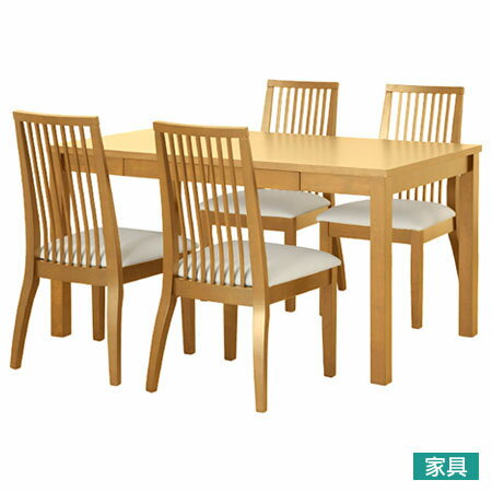 ◎木質餐桌椅組 VENICE LBR 淺褐色