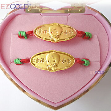 EZGOLD ♥豎琴天使♥ 彌月金飾音樂禮盒 (0.20錢)