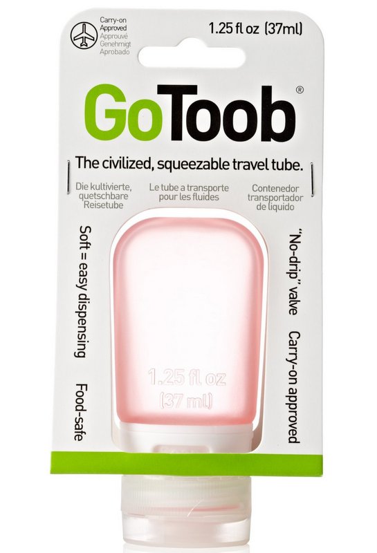 GoToob分裝瓶小37ml/旅行分裝瓶/乳液分裝瓶/矽膠分裝瓶 玫瑰紅 humangear美國旅行用品/台北山水