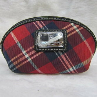 ~雪黛屋~Kinloch Andereson 英國專櫃 零錢包+鑰匙包100%進口牛皮+專利格紋緹花KA-62107暗紅