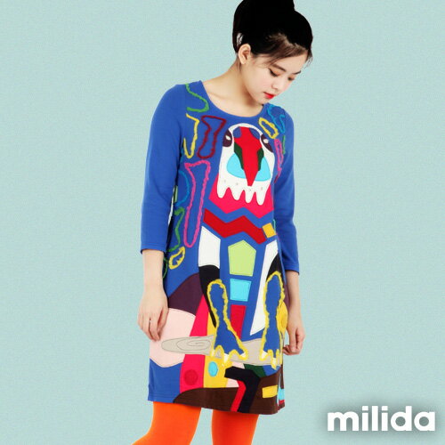 【milida】☆秋冬單品☆洋裝款☆小A版拼貼款