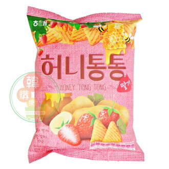 【韓購網】韓國海太蜂蜜咚咚餅65g(草莓)蜂蜜奶油三角洋芋餅草莓口味HAITAI