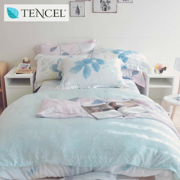 天絲三件式床包組-雙人 [靜待花開] 100%Tencel．親膚柔軟．HOUXURY台灣製