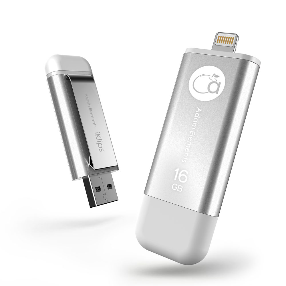 【亞果元素】iKlips iOS系統專用USB 3.0極速多媒體行動碟 16GB 銀色