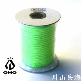 [ OHO ] 多功能耐候4mm螢光營繩 綠 20m / Polyester / GR43AG-OH20