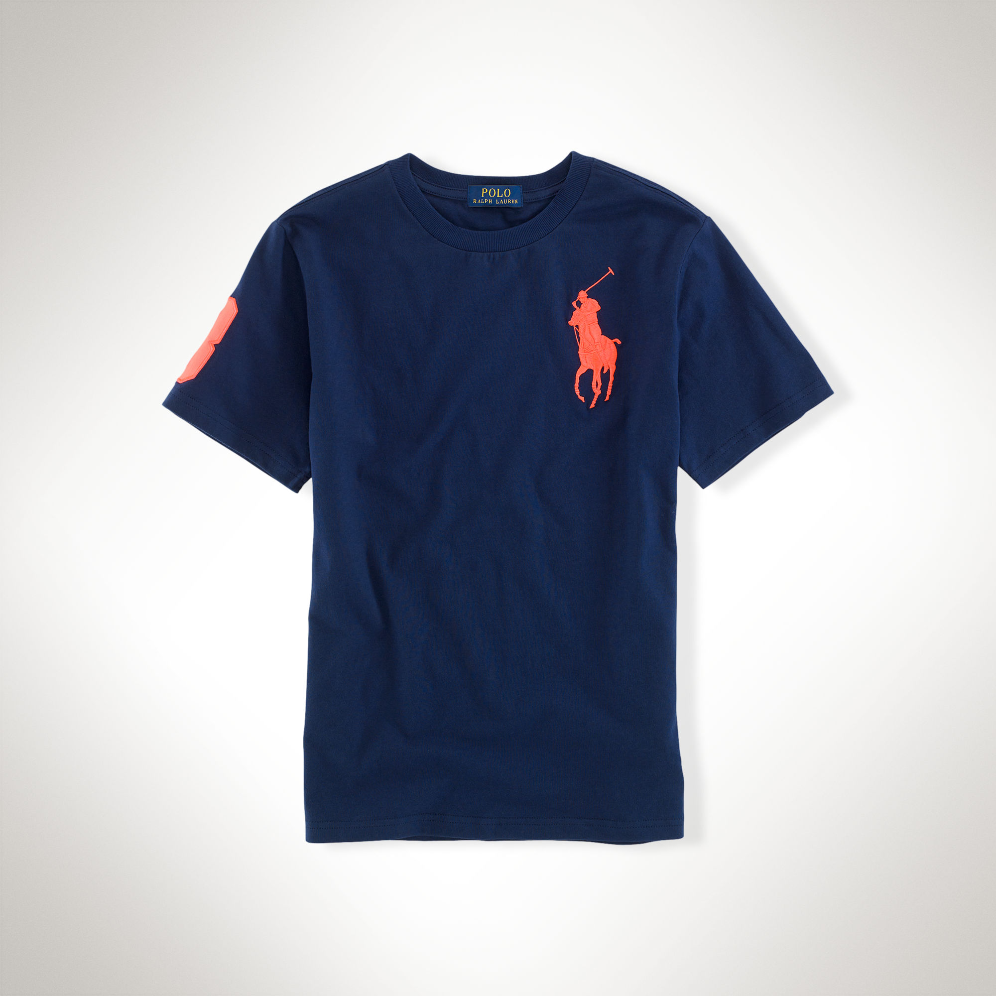 美國百分百【Ralph Lauren】T恤 男衣 RL 短袖 上衣 T-shirt Polo 大馬 深藍色 XS S號 E102