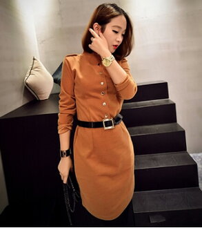 秋季時尚裙새로운韓味련옷裙(棕色)十天預購+現貨