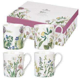 英國Queens - 四入馬克杯禮盒 (西瑪拉雅花卉)