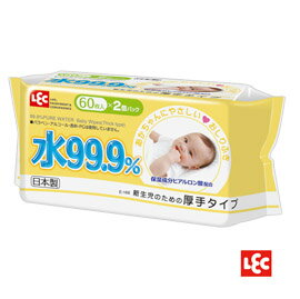 【悅兒樂婦幼用品舘】LEC I-PLUS 純水99.9%日本製濕巾60抽(2入)-厚型