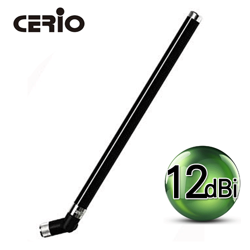 CERIO ANT-12RS 室內型 12dBi 玻璃纖維晶黑型高功率天線(斜角軸承旋翼式)