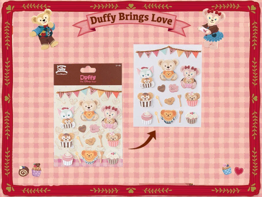 【真愛日本】16012600040 甜蜜情人節-造型立體貼紙 2016情人節 達菲 雪莉玫 Duffy熊 裝飾貼紙
