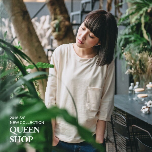 Ｑｕｅｅｎ Ｓｈｏｐ【01092843】小皮牌單口袋側開衩反摺袖上衣 三色售＊現貨+預購＊