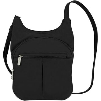 TRAVELON 防盜小斜背包/旅遊防盜包/防盜鋼網/防搶/出國旅遊 Classic TL-42856 黑 旅行用品/台北山水